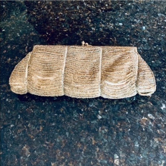 ✨✨Moya Brushed Hold Seed Beaded Evening Clutch Bag ✨ - Picture 5 of 10